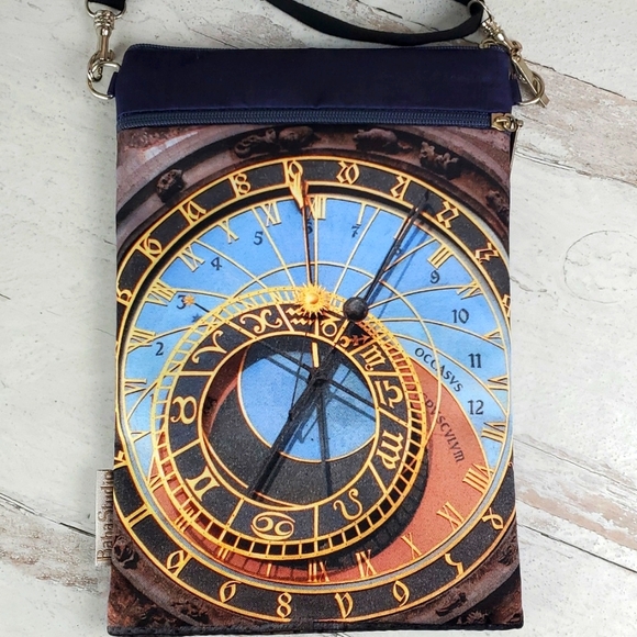 Baba Studio | Silk Prague Astronomical Clock Mini Crossbody Purse - Picture 3 of 9